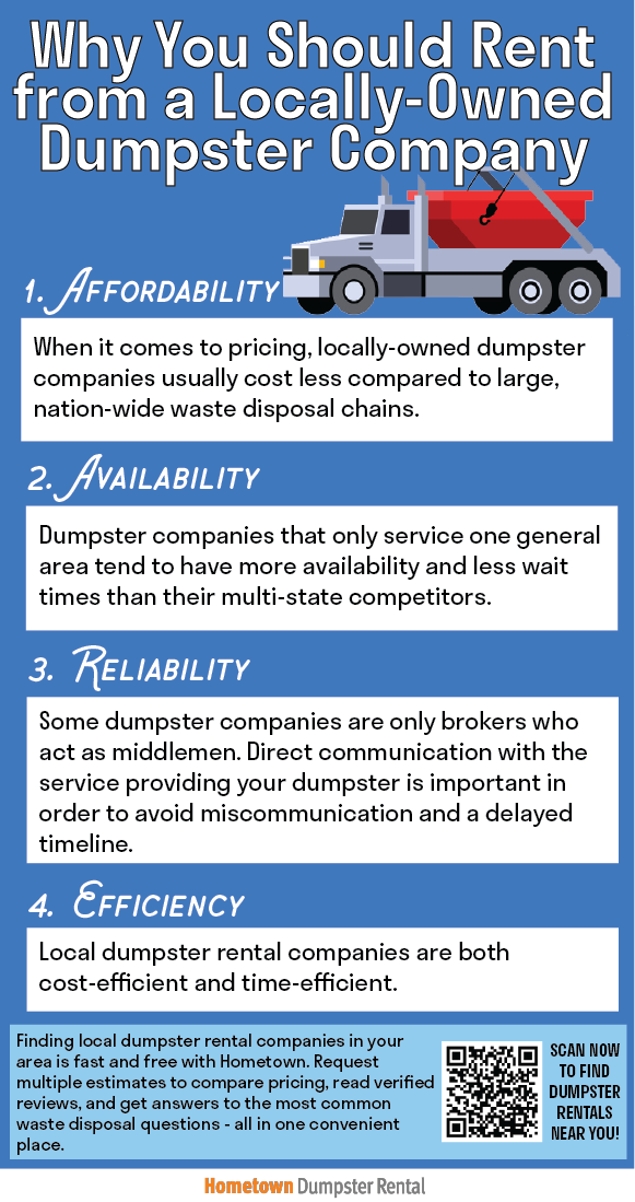 Why You Should Rent From a Locally-Owned Dumpster Company Infographic