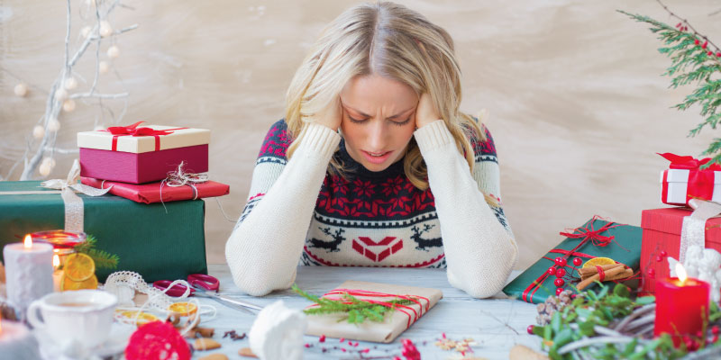 woman stressed during holidays