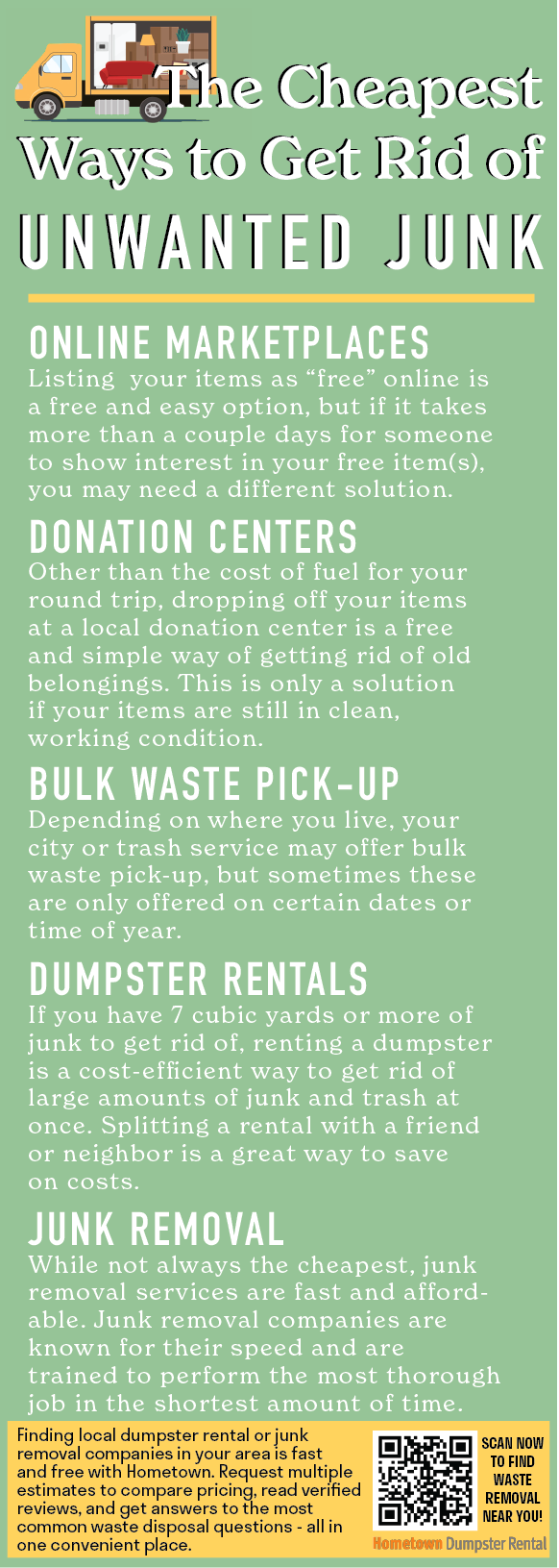 The Cheapest Ways to Get Rid of Unwanted Junk Infographic