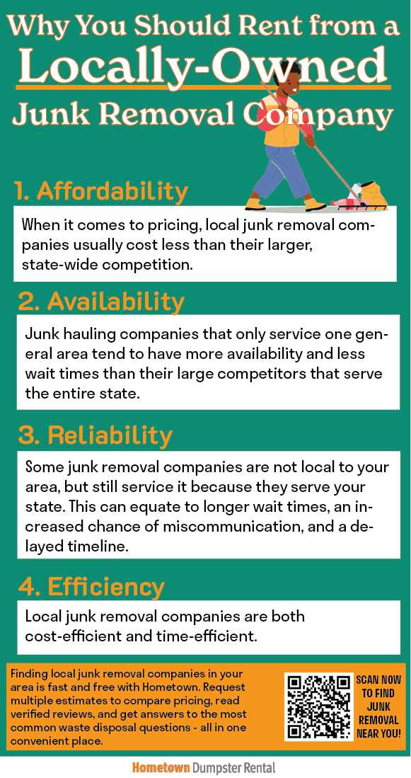Why You Should Hire a Locally-Owned Junk Removal Company Infographic