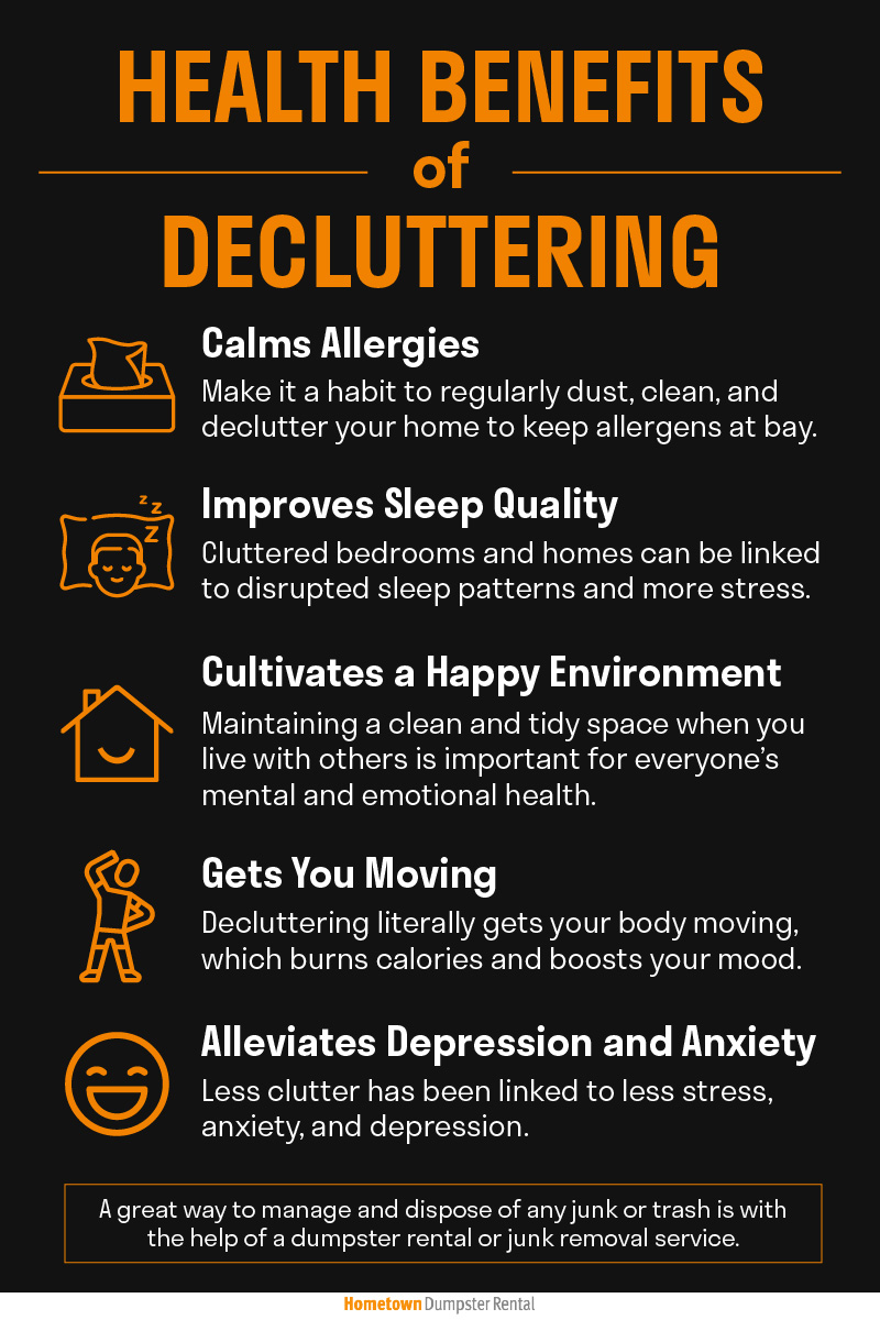 health benefits of decluttering infographic