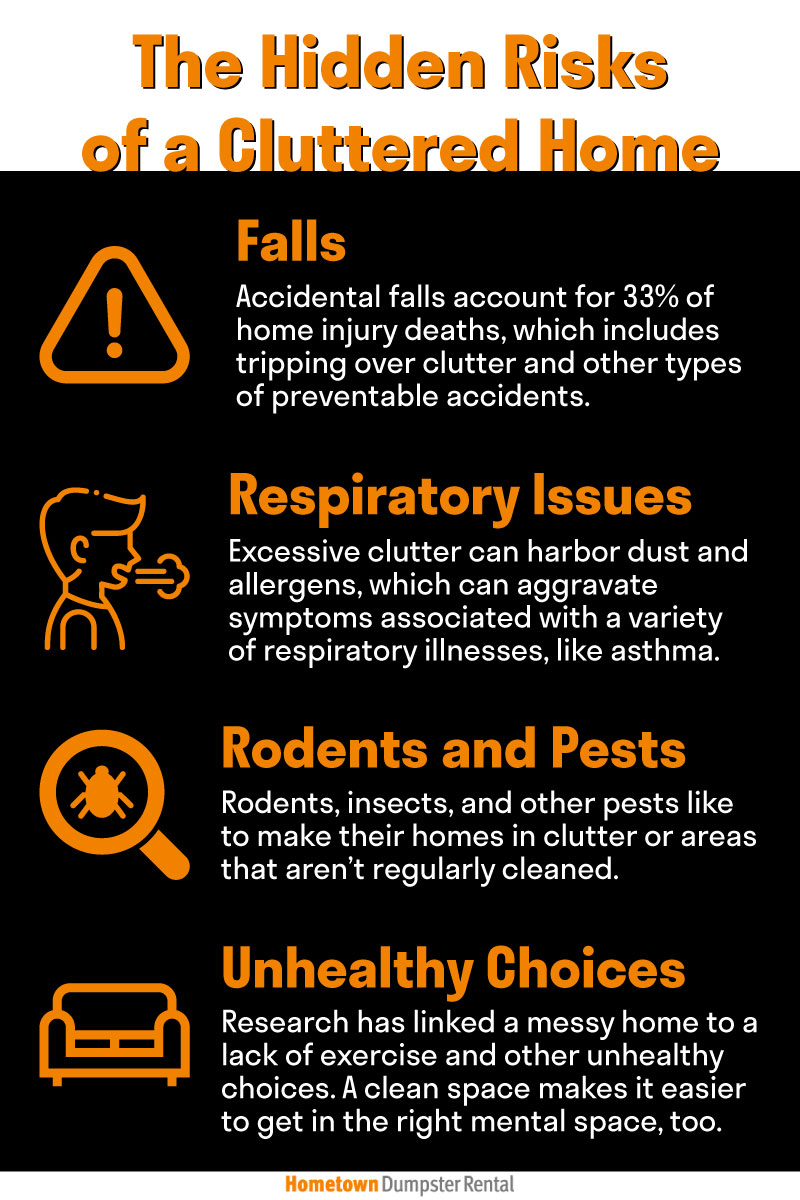 risks of cluttered home infographic