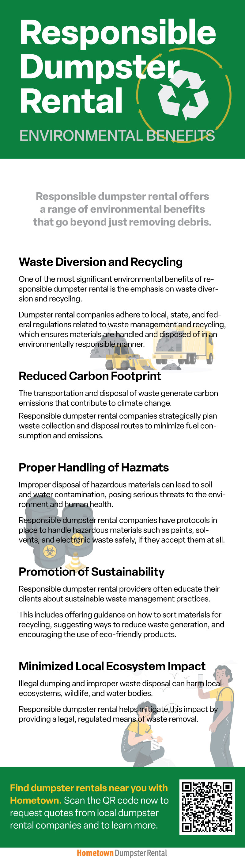 responsible dumpster rental environmental benefits infographic
