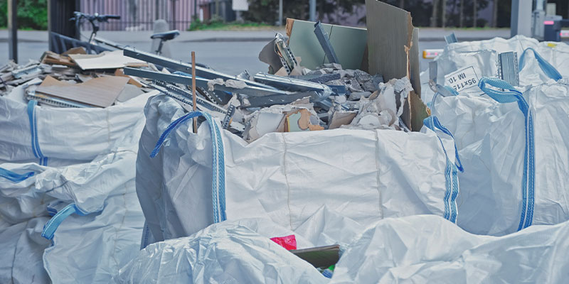 full white dumpster bags