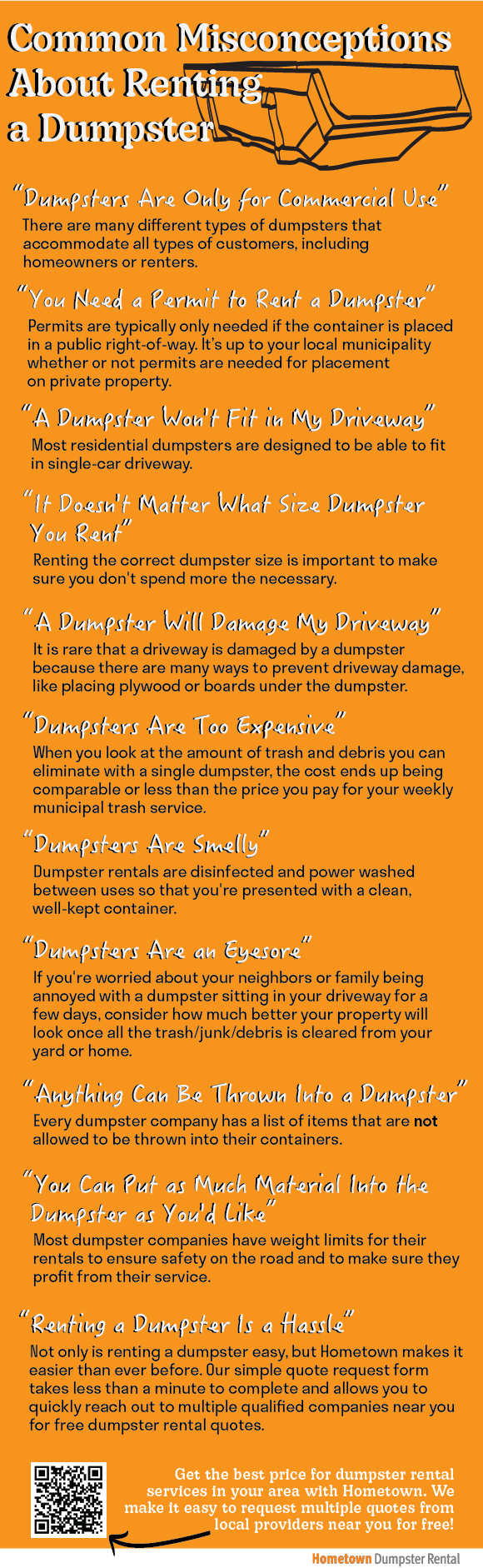 Common Misconceptions About Renting a Dumpster Infographic