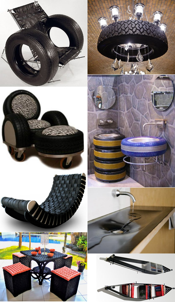 recycled tires as home decor
