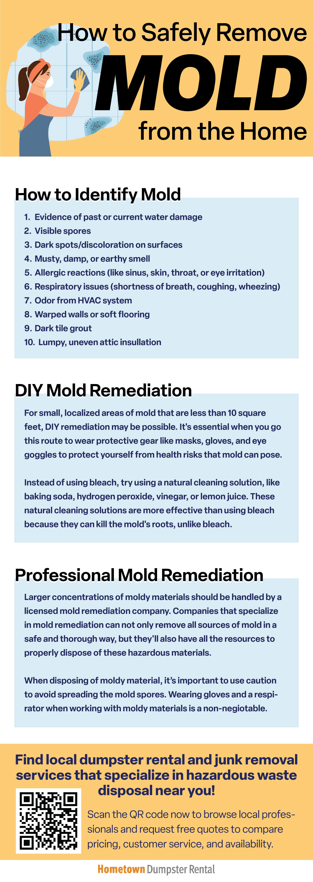 How to Safely Remove Mold from the Home Infographic