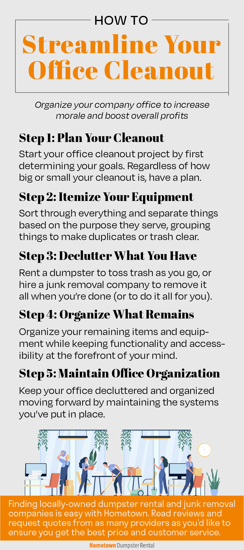 streamline office cleanout infographic