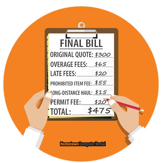 penalty fees for dumpster rentals