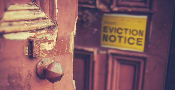 Eviction notice on door