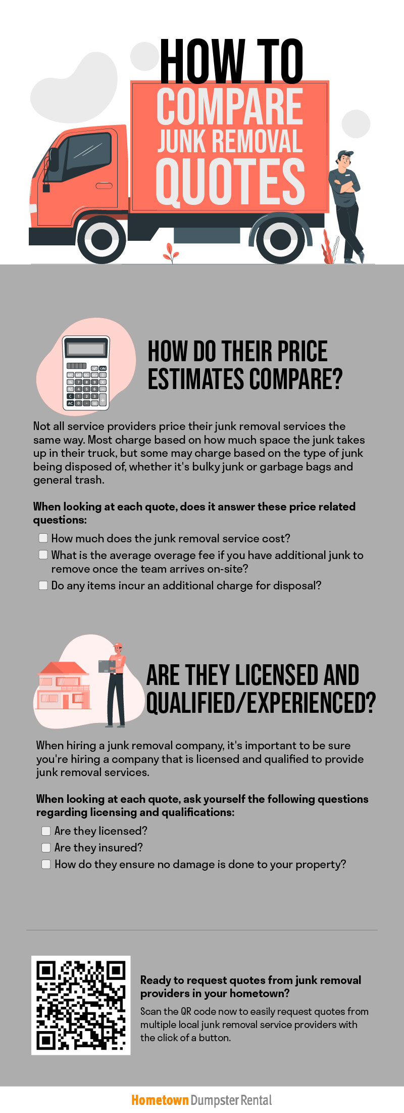 how to compare junk removal quotes infographic