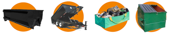 Four different types of dumpsters