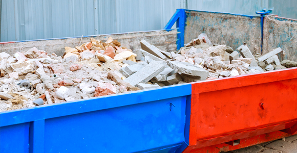 15 yard dumpster full of concrete debris