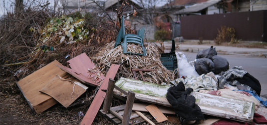 pile of household trash and yard waste