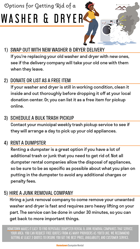 Getting rid of a washer and dryer