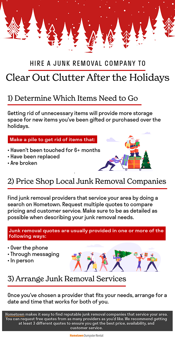 Hire a junk removal company to clear out clutter after the holidays infographic
