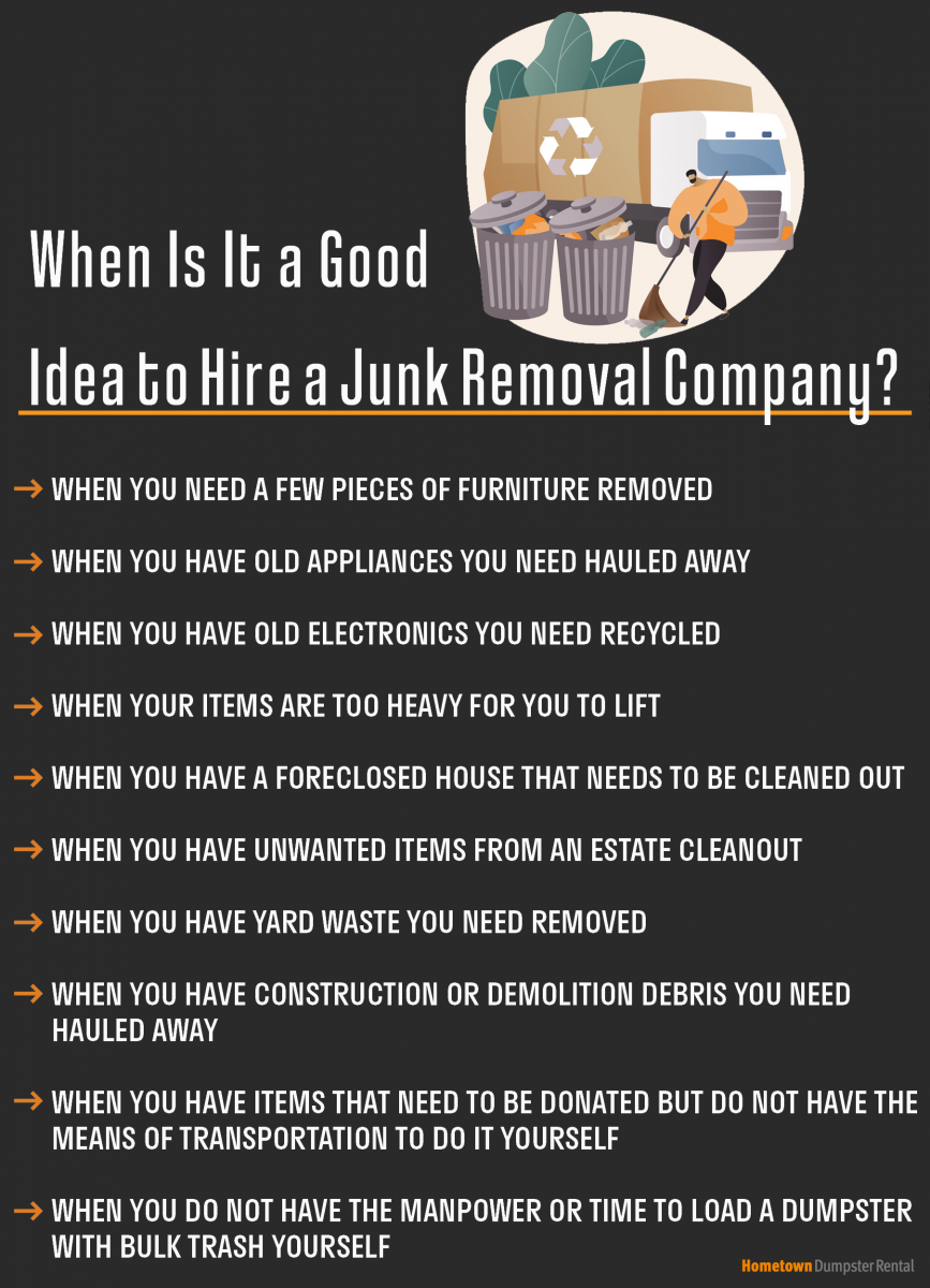 when to hire a junk removal company inforgraphic