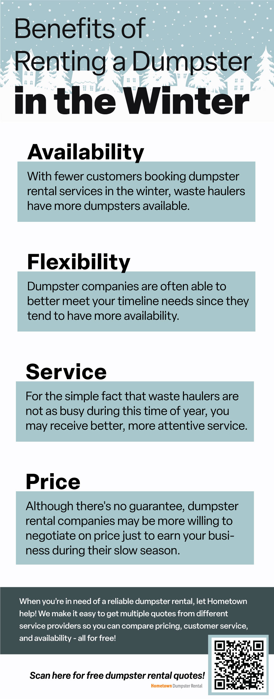 Benefits of Renting a Dumpster in the Winter Infographic