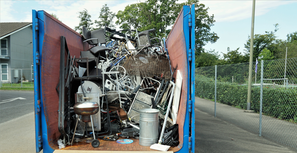 Dumpster full of junk