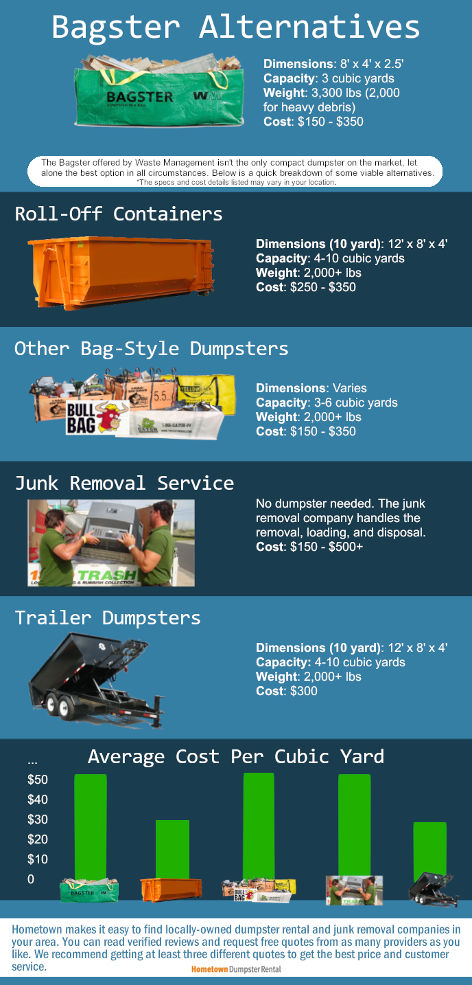 Alternative options for Bagster infographic