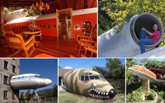 Houses constructed from old airplanes