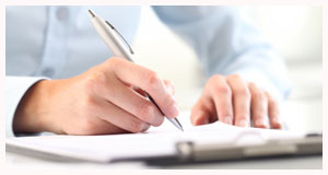 Person signing a document