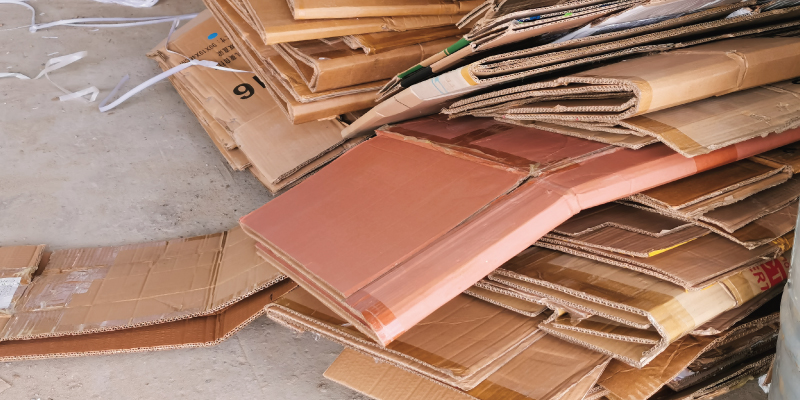 pile of cardboard recyclables