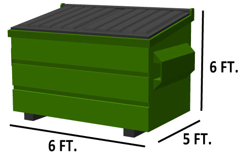 6 yard commercial dumpster dimensions infographic