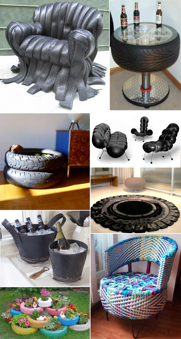 furniture made from recycled tires