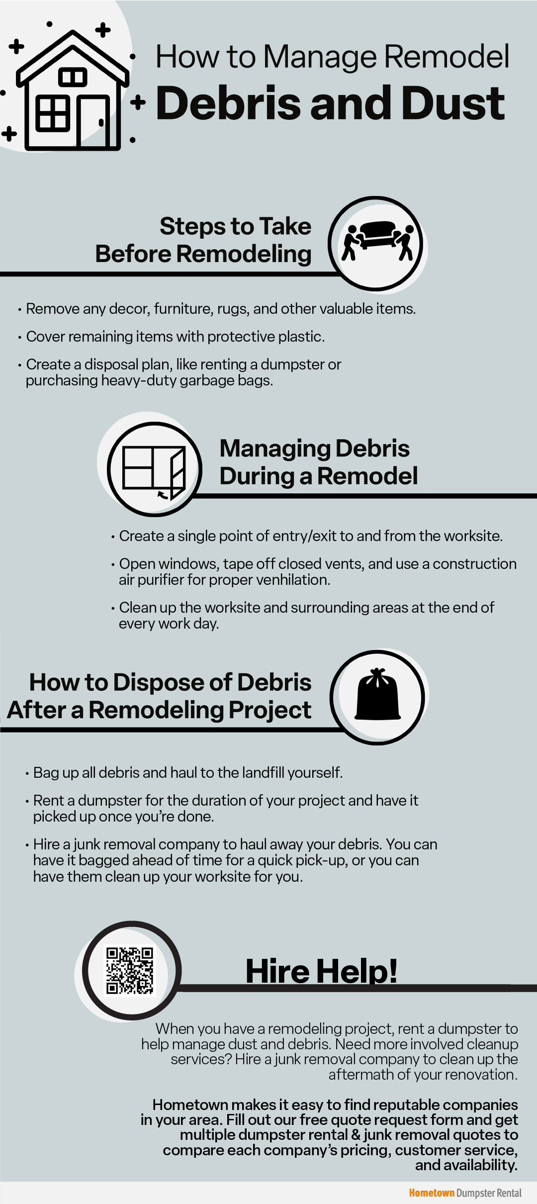 How to Manage Remodel Debris and Dust Infographic