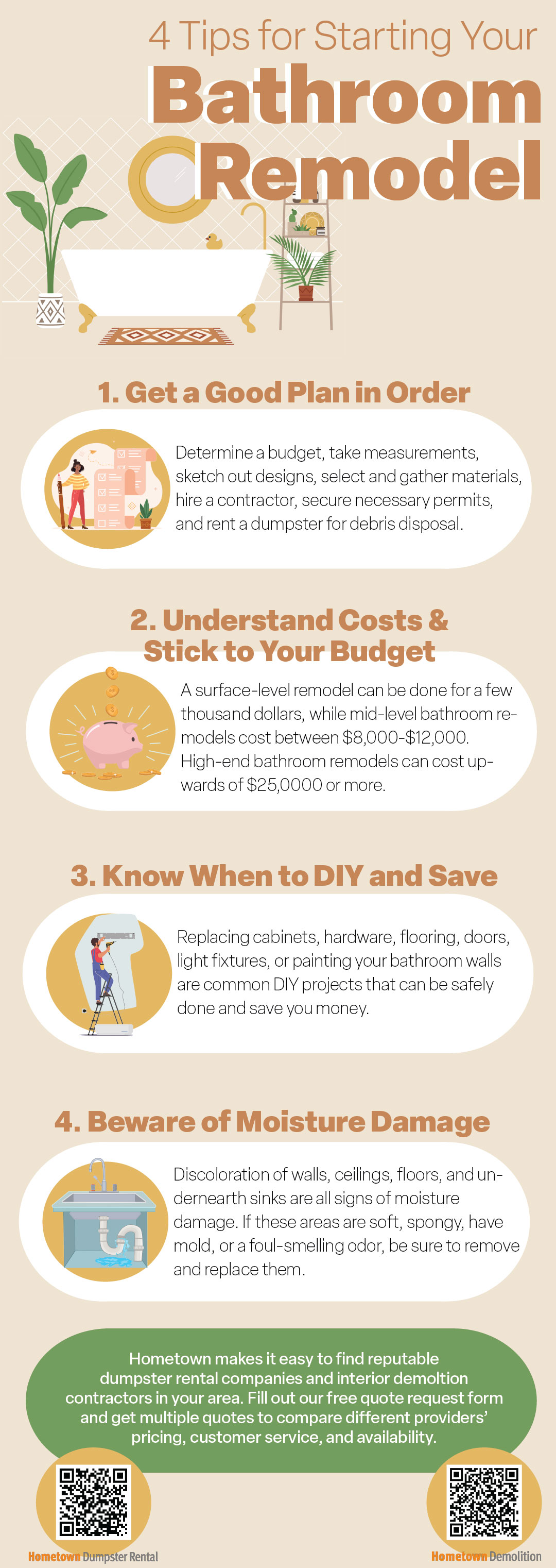4 Tips You Should Know Before Starting Your Bathroom Remodel Infographic