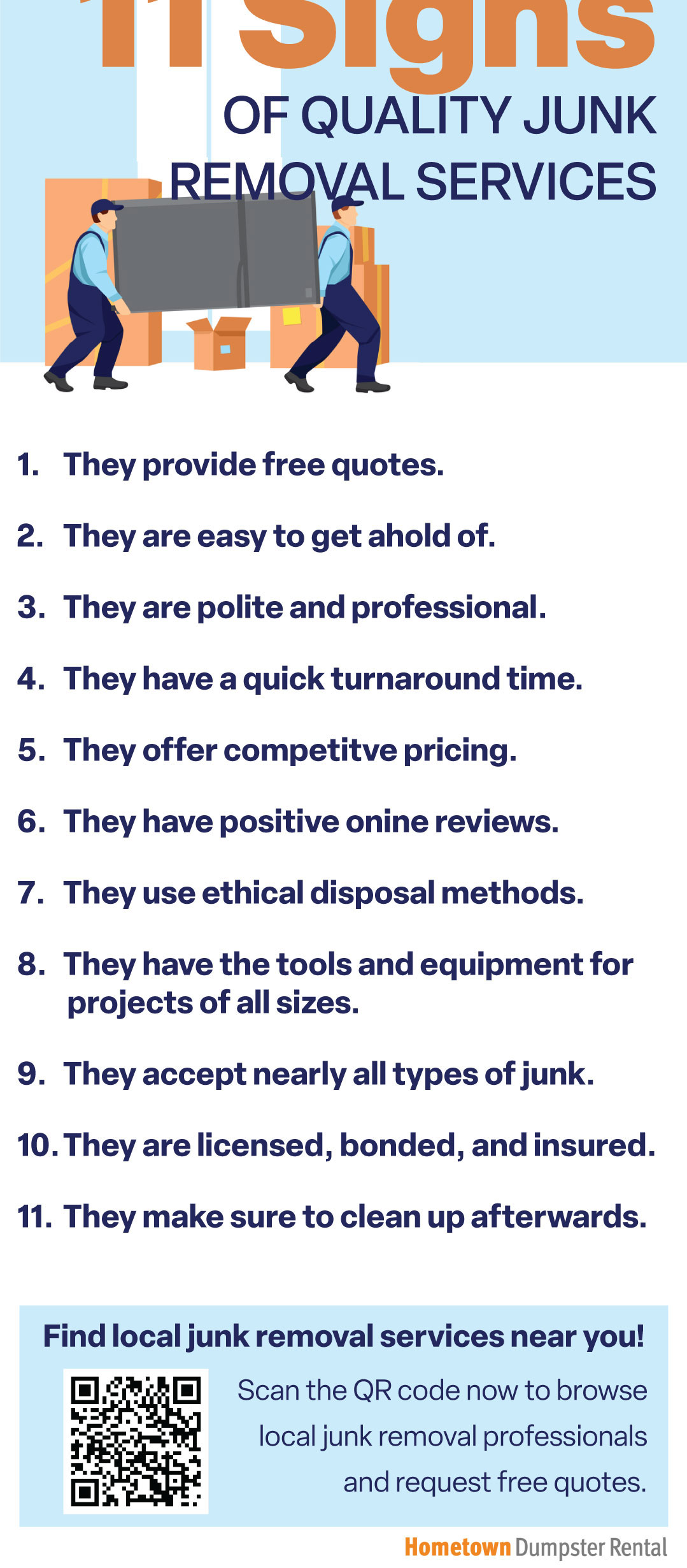 Signs of Quality Junk Removal Services Infographic
