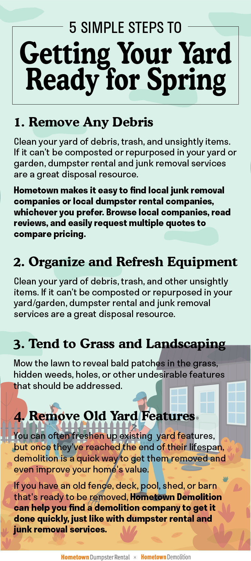 spring yard cleanup infographic