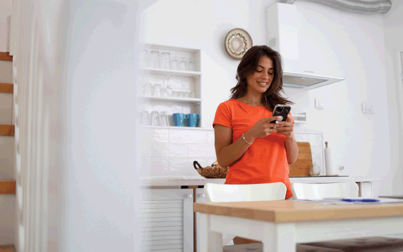 woman online shopping on phone