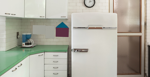 refrigerator in a kitchen