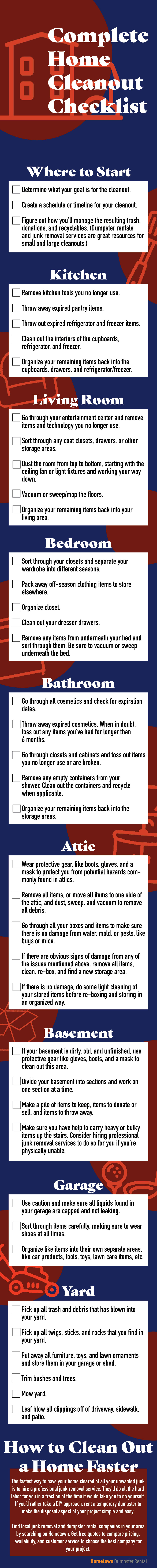 Complete Home Cleanout Checklist Infographic