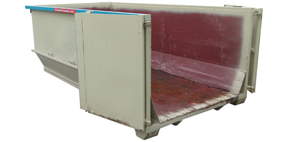 roll-off container with swinging side doors