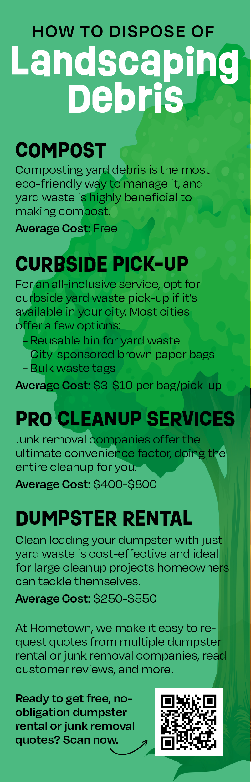 how to dispose of landscaping debris infographic