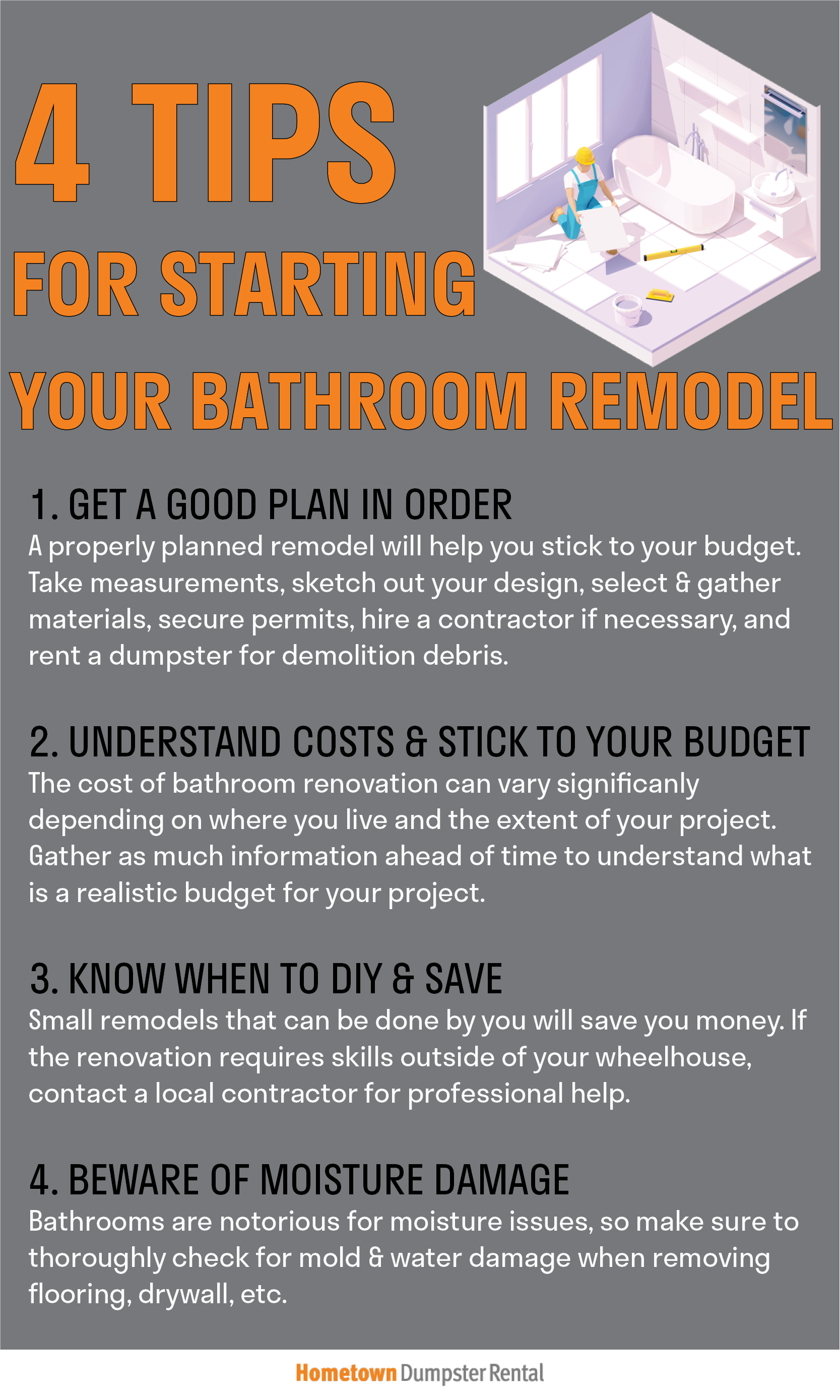 4 tips for your bathroom renovation infographic