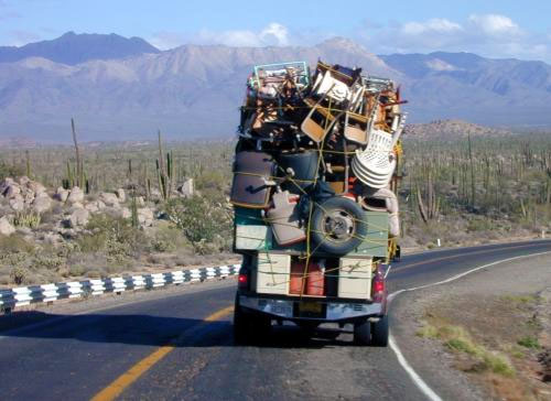 overloaded moving truck
