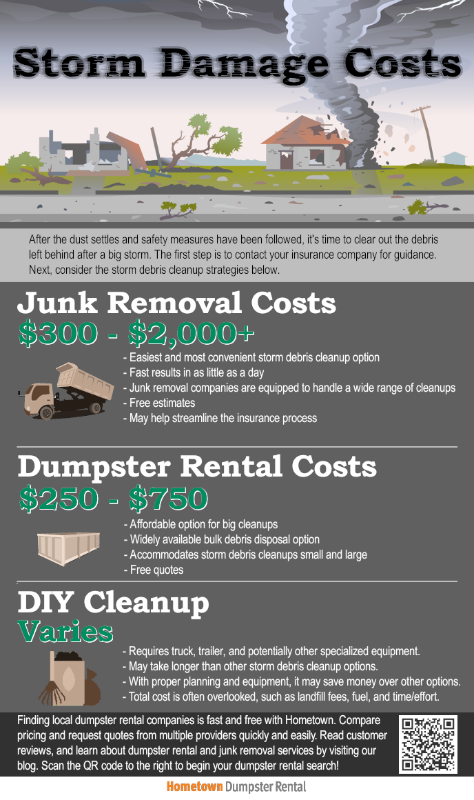 Cost of cleaning up after a storm - infographic