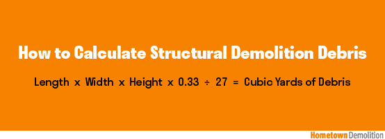 how to calculate demolition debris infographic