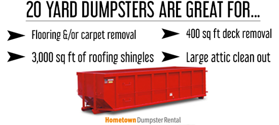 20 yard dumpster uses infographic