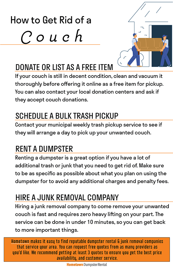 Getting rid of a couch infographic