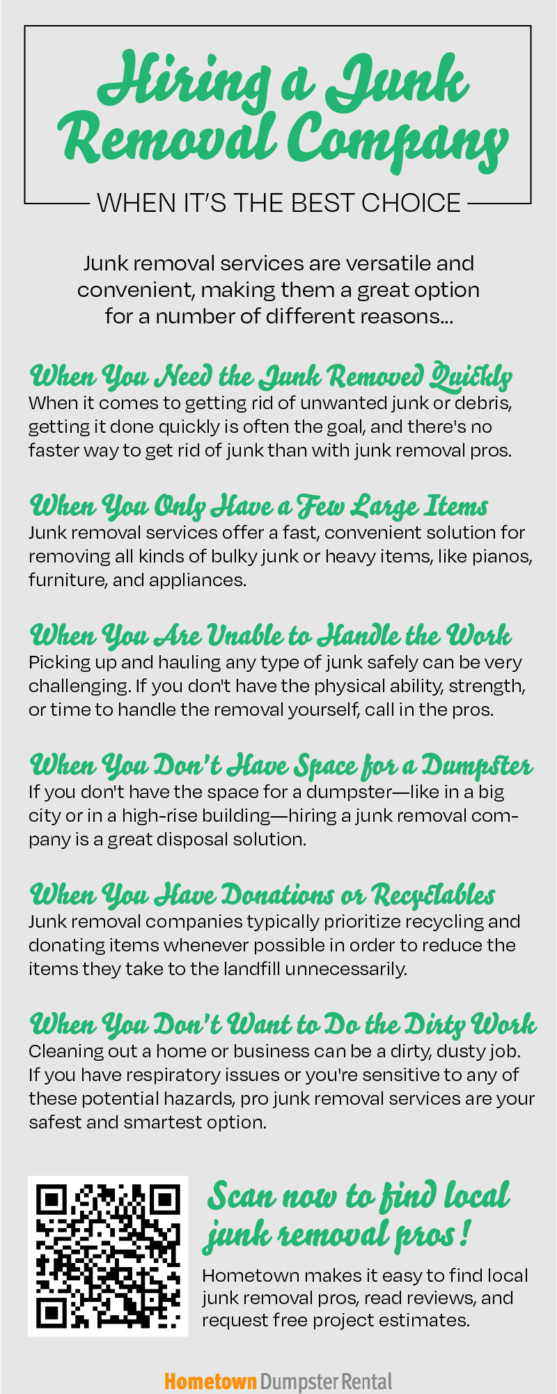 when to hire a junk removal company infographic