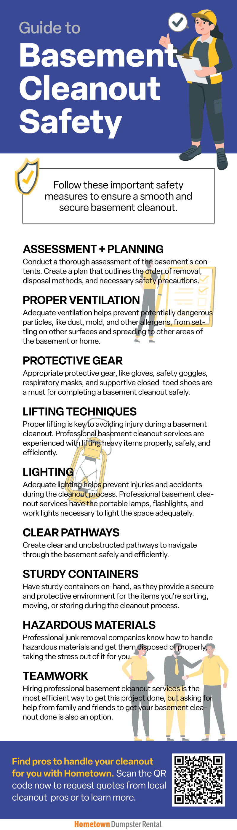 basement cleanout safety infographic