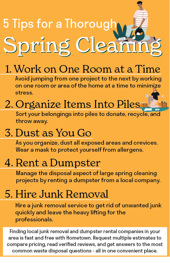 5 tips for a thorough spring cleaning infographic