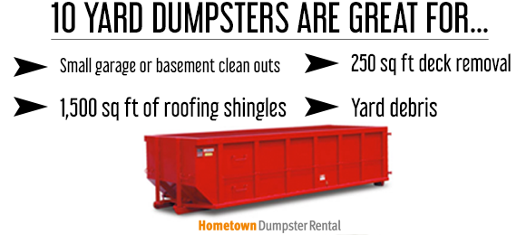 10 yard dumpster uses infographic