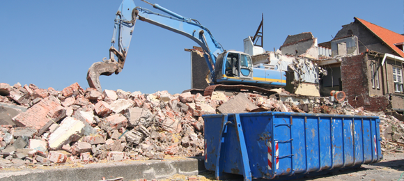 Construction site dumpster