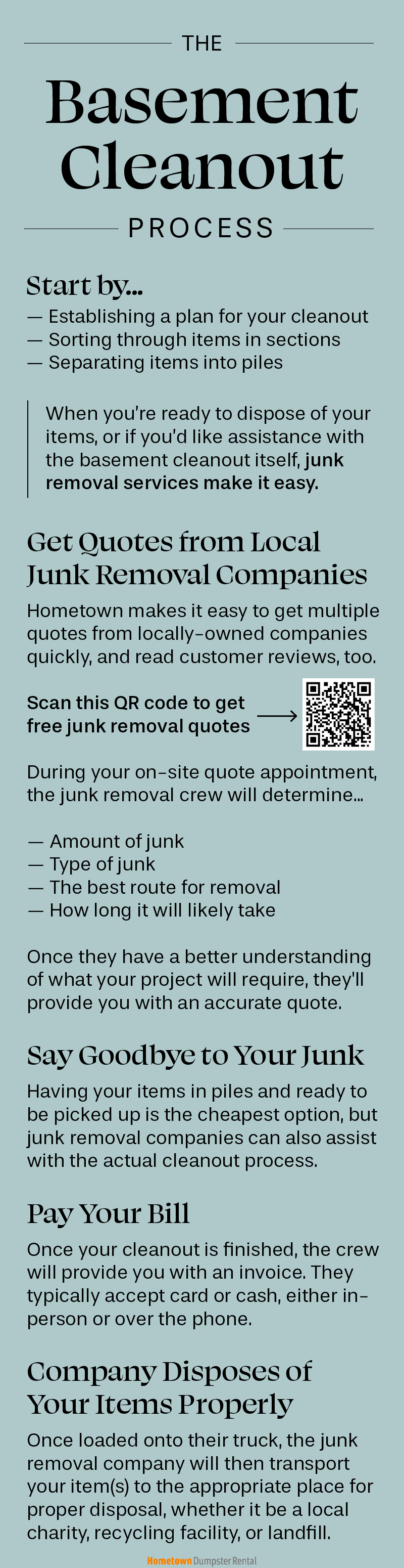 basement cleanout process infographic